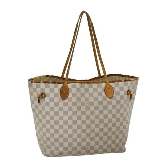 LOUIS VUITTON Damier Azur Neverfull MM Tote Bag N41605 LV 76492