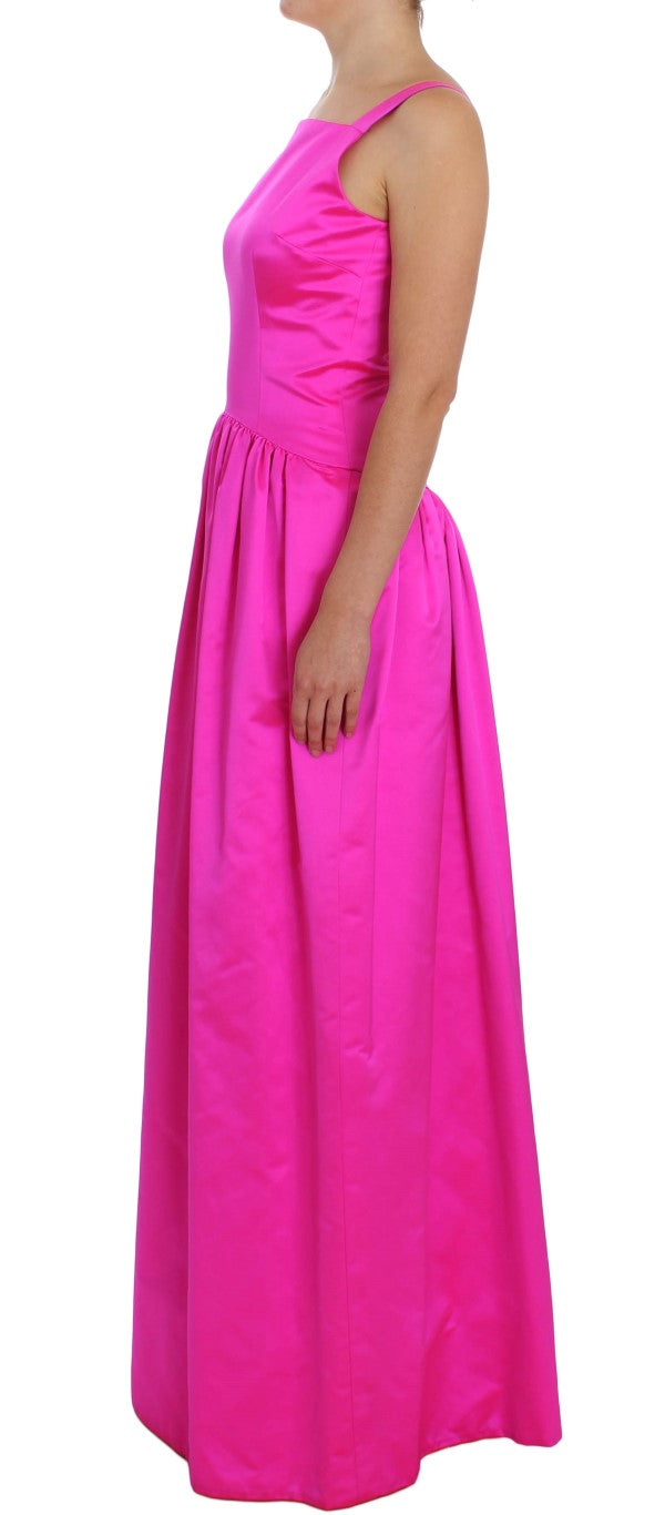 Dolce & Gabbana Pink Silk Long Sheath Ball Gown Women's Dress