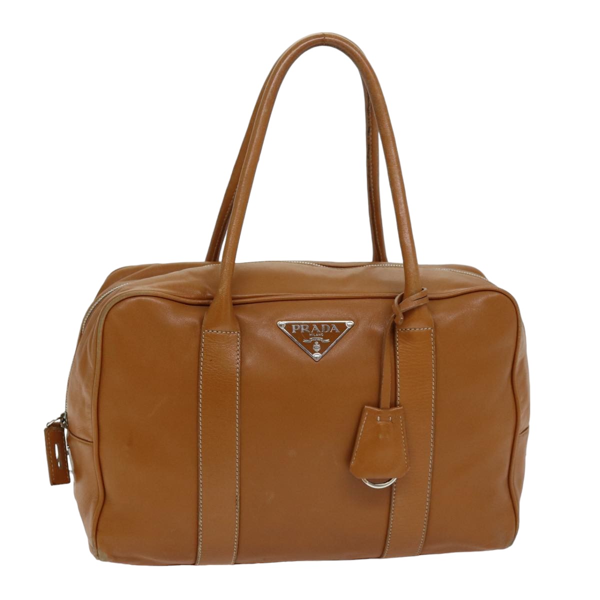 PRADA Hand Bag Leather Brown  76511