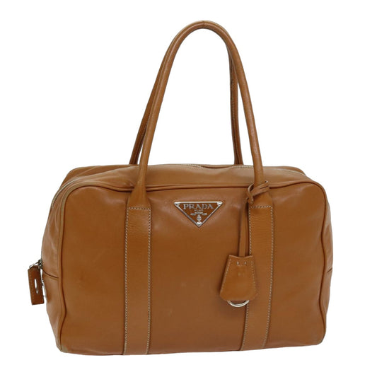 PRADA Hand Bag Leather Brown  76511