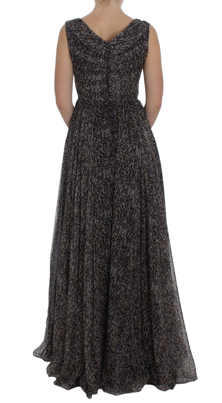 Dolce & Gabbana Dark Silk Shift Gown Full Length Women's Dress