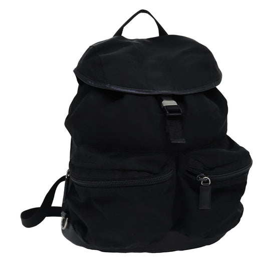 PRADA Backpack Nylon Black  76576