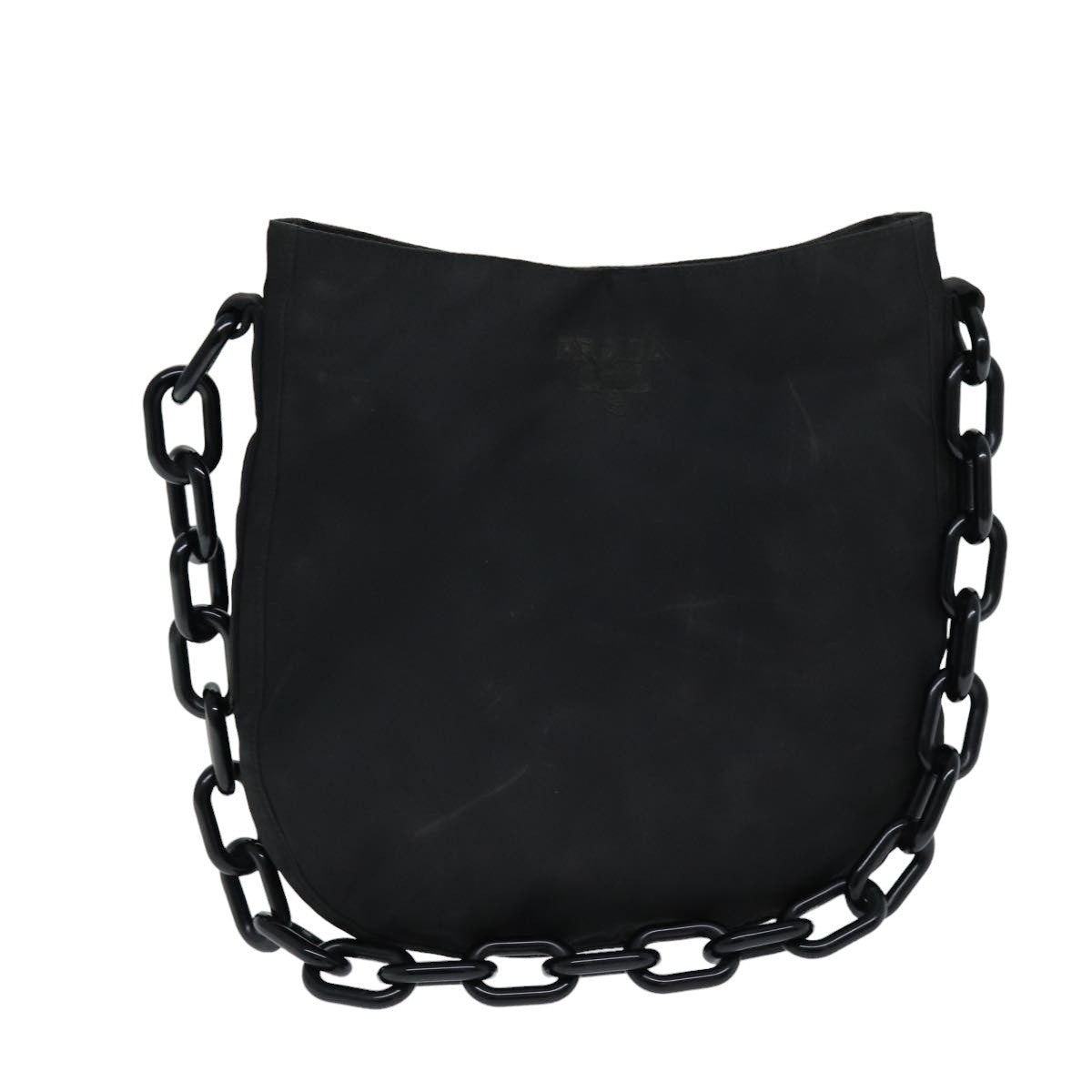 PRADA Chain Shoulder Bag Nylon Black  76582