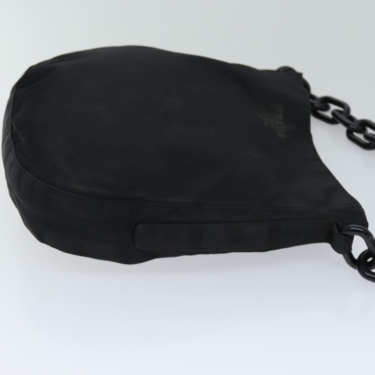PRADA Chain Shoulder Bag Nylon Black  76582