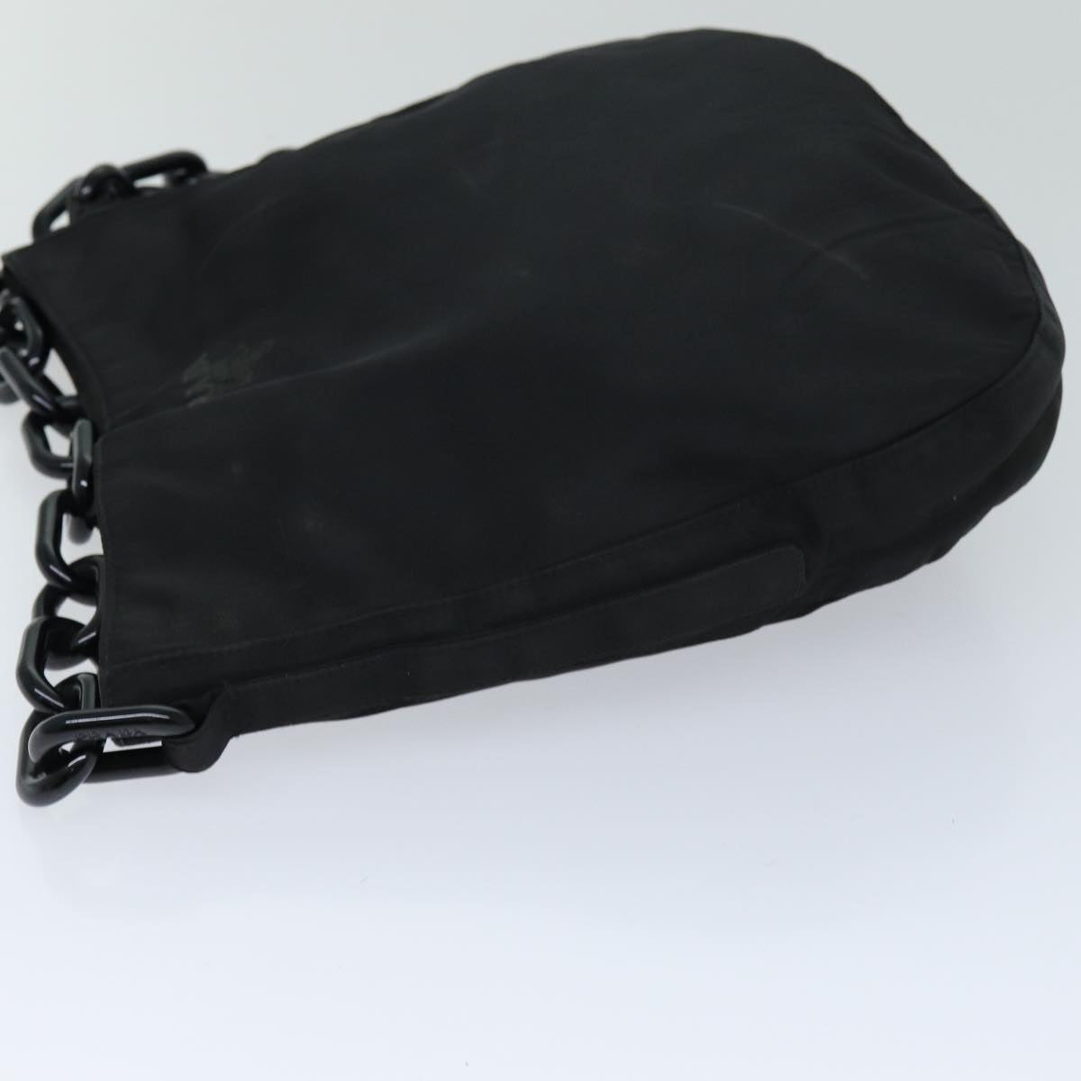 PRADA Chain Shoulder Bag Nylon Black  76582