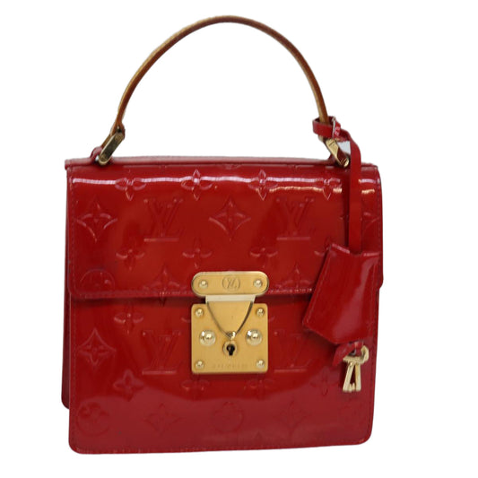 LOUIS VUITTON Monogram Vernis Spring Street Hand Bag Red M91135 LV 76599