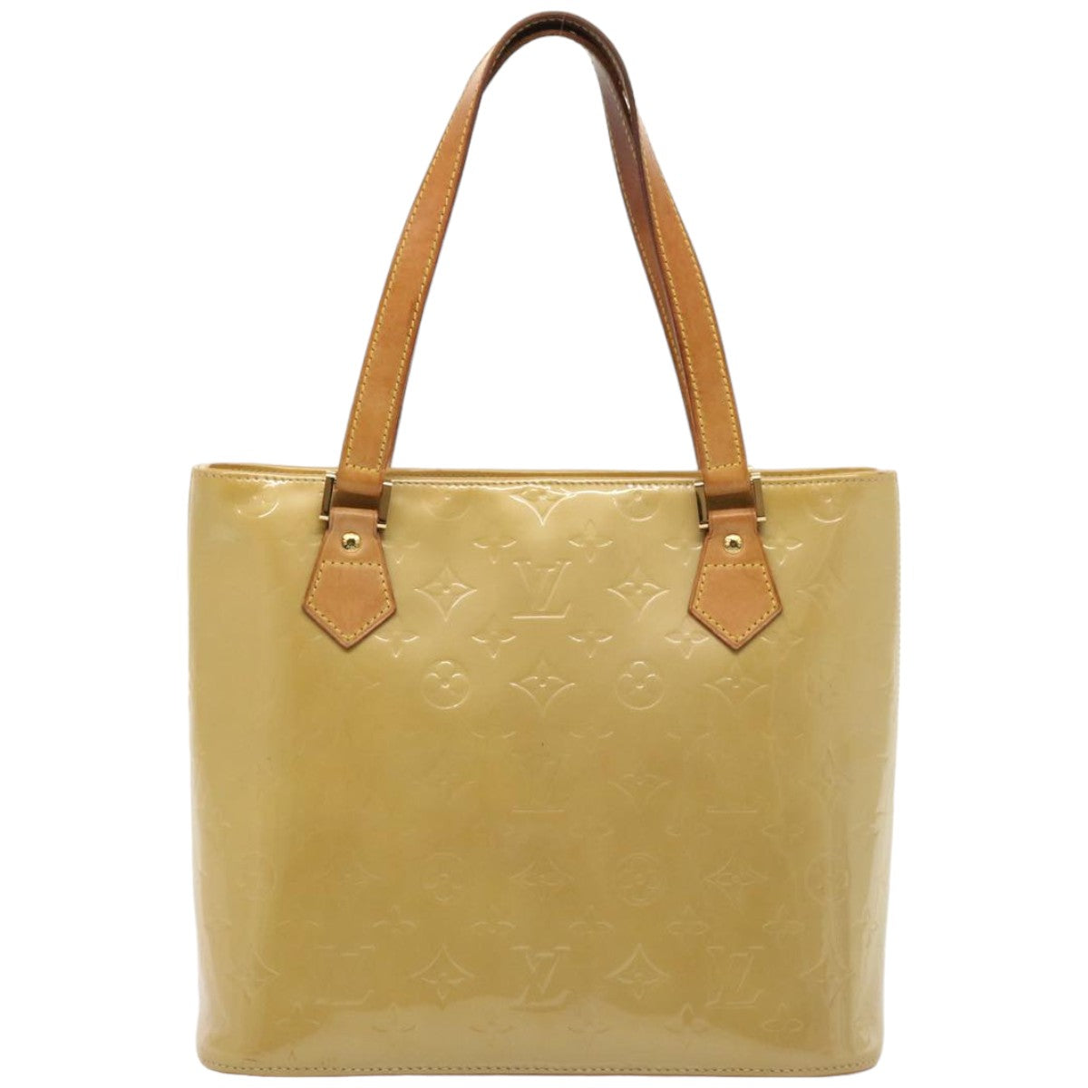 LOUIS VUITTON Monogram Vernis Houston Hand Bag Beige M91004 LV 76626