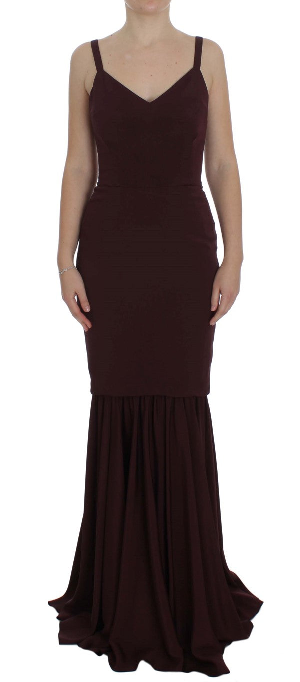 Dolce & Gabbana Bordeaux Stretch Full Length Sheath Women's Dress