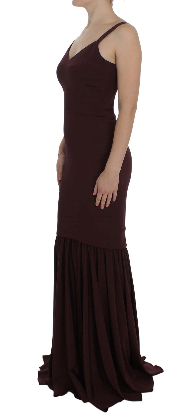 Dolce & Gabbana Bordeaux Stretch Full Length Sheath Women's Dress