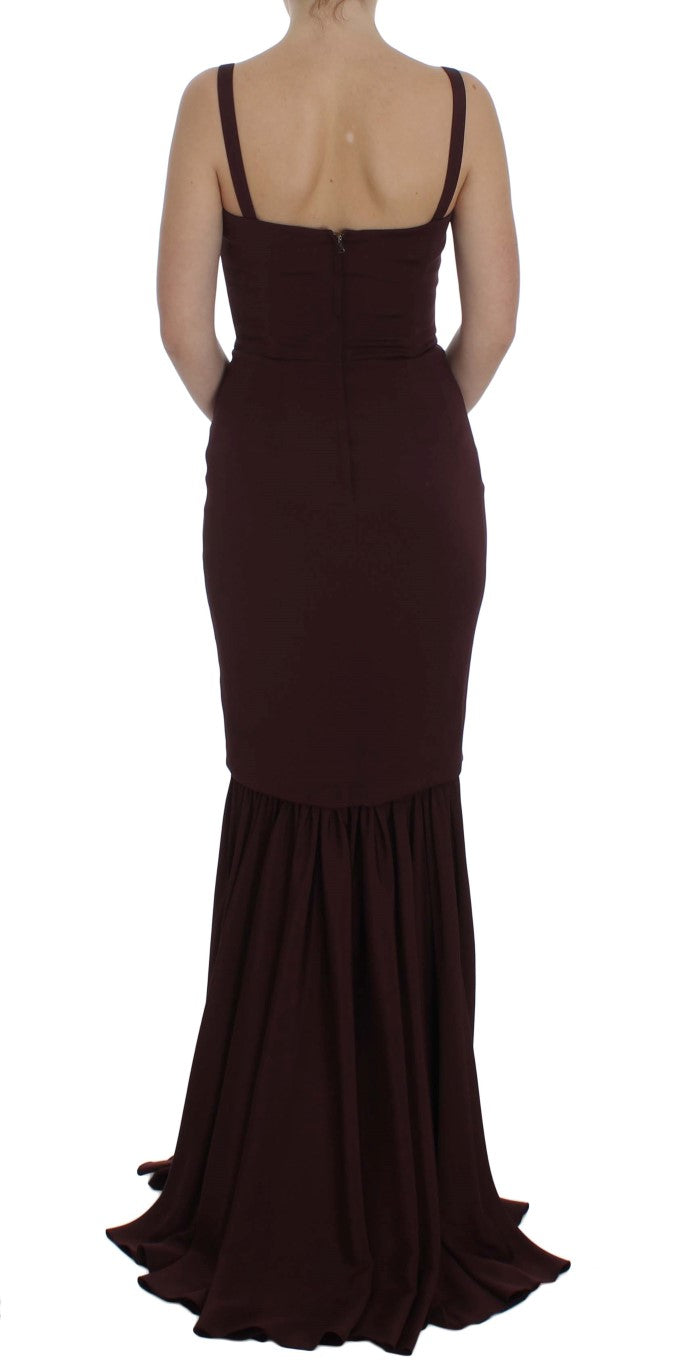 Dolce & Gabbana Bordeaux Stretch Full Length Sheath Women's Dress