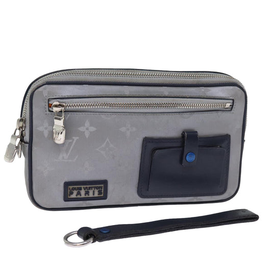 LOUIS VUITTON Monogram Satellite Alpha Clutch Bag Silver M44171 LV 76789