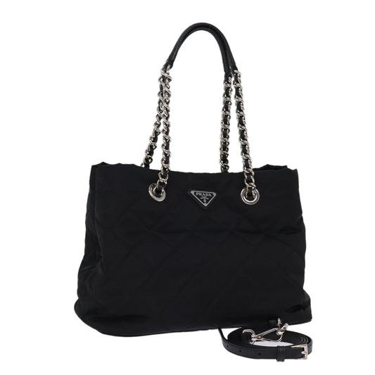 PRADA Chain Shoulder Bag Nylon 2way Black  76803