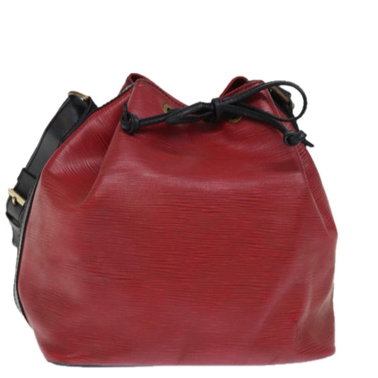 LOUIS VUITTON Epi Petit Noe Shoulder Bag Bicolor Black Red M44172 LV 76862