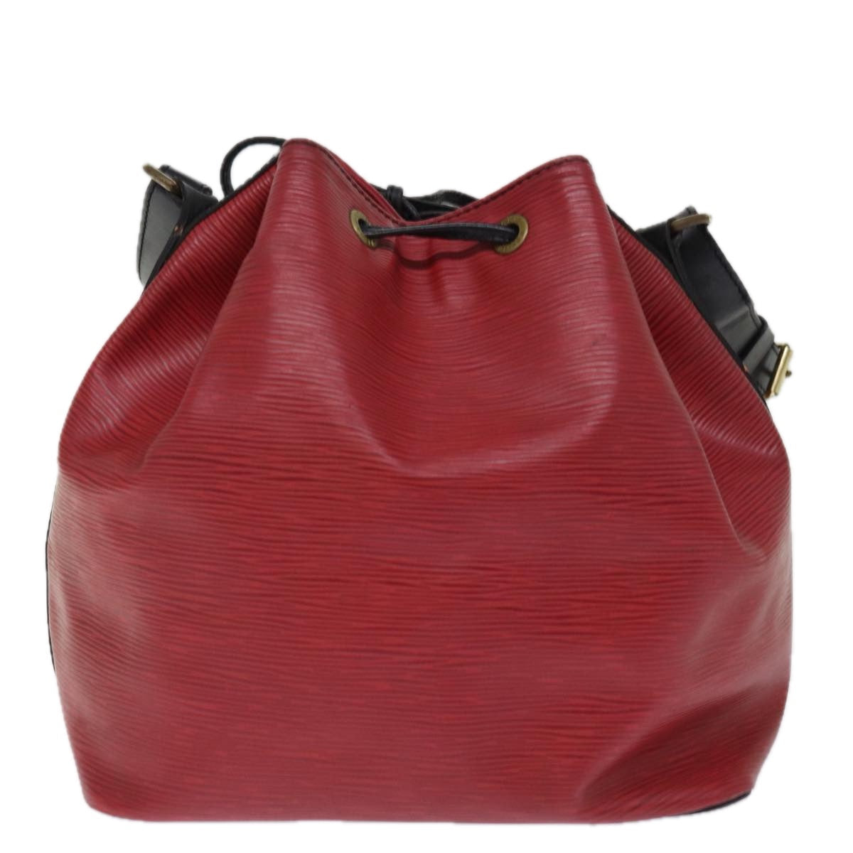 LOUIS VUITTON Epi Petit Noe Shoulder Bag Bicolor Black Red M44172 LV 76862