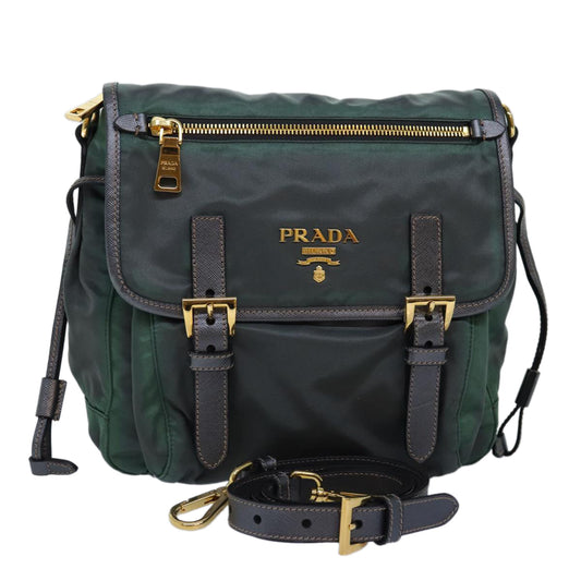 PRADA Shoulder Bag Nylon Khaki  76969
