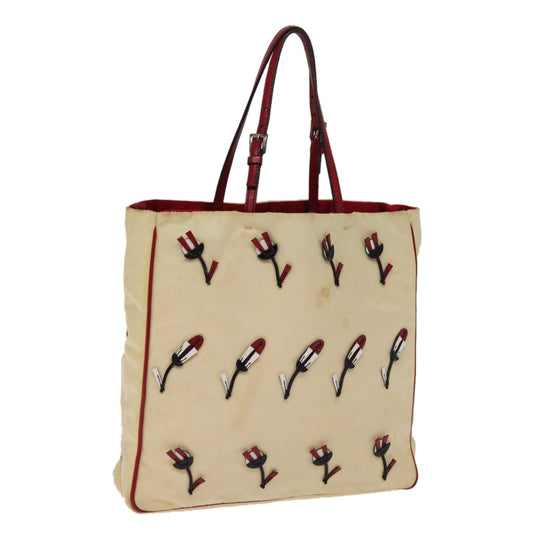 PRADA Tote Bag Nylon Beige  76973