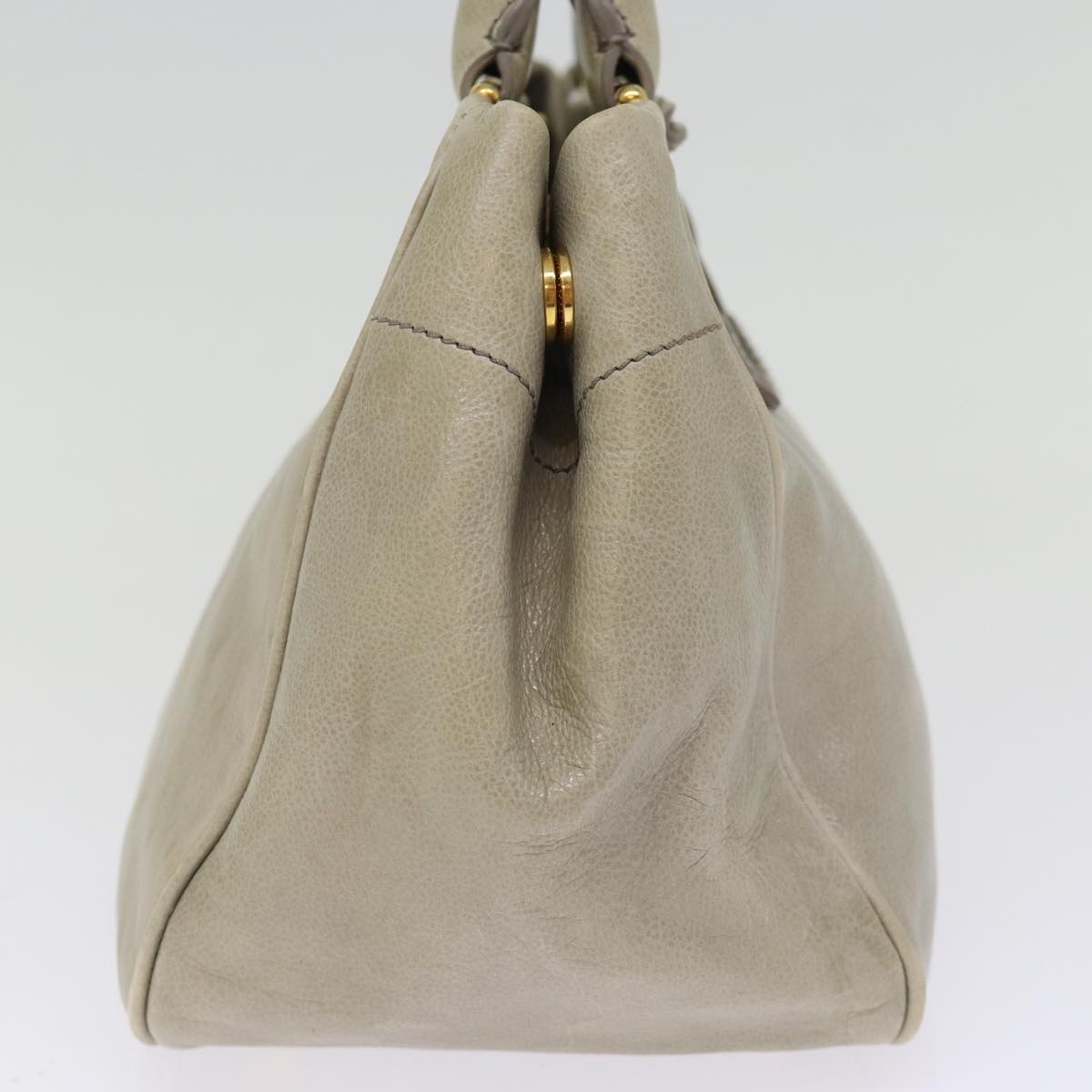 PRADA Hand Bag Leather 2way Gray  76977