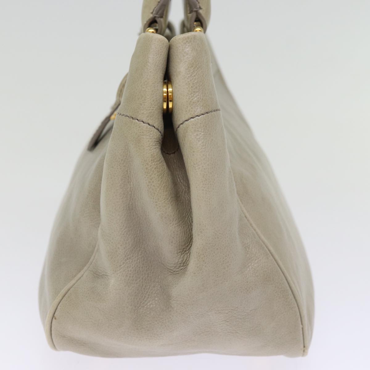 PRADA Hand Bag Leather 2way Gray  76977