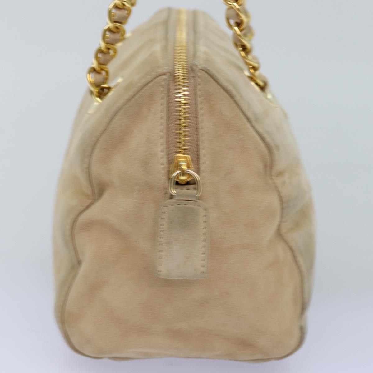 PRADA Hand Bag Suede Beige  76978