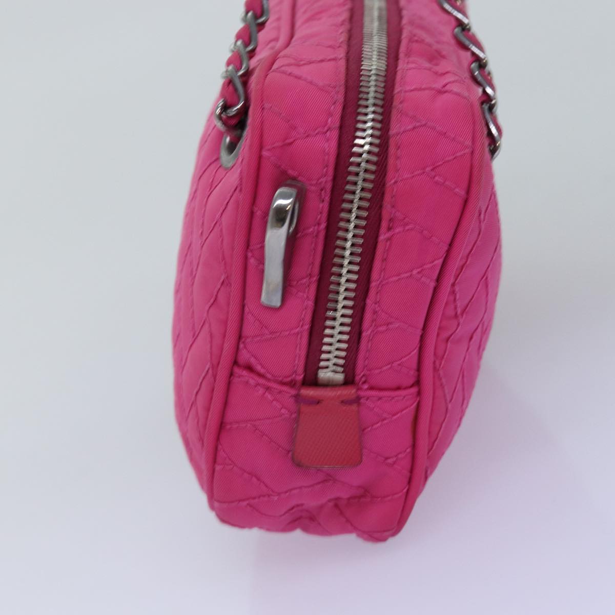 PRADA Chain Hand Bag Nylon Pink  76979