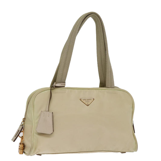PRADA Hand Bag Nylon Cream  76980