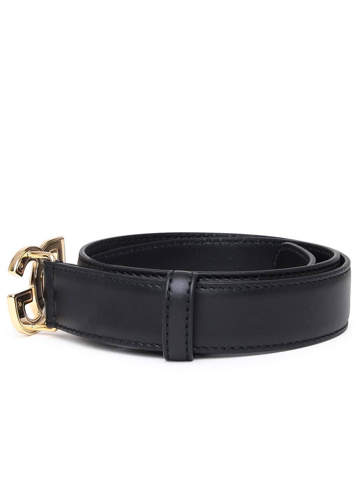 Dolce & Gabbana Dg Black Leather Belt Women