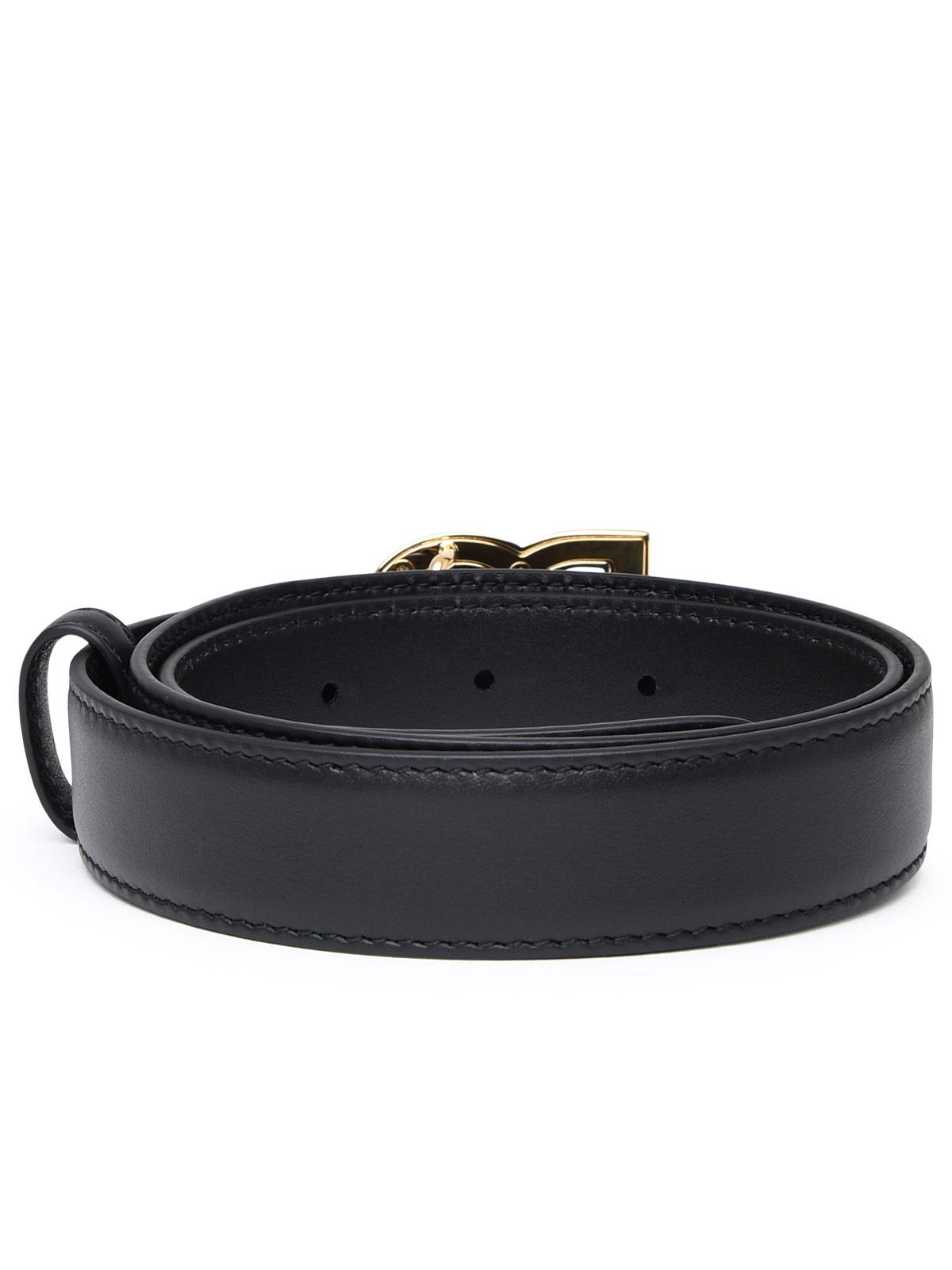Dolce & Gabbana Dg Black Leather Belt Women
