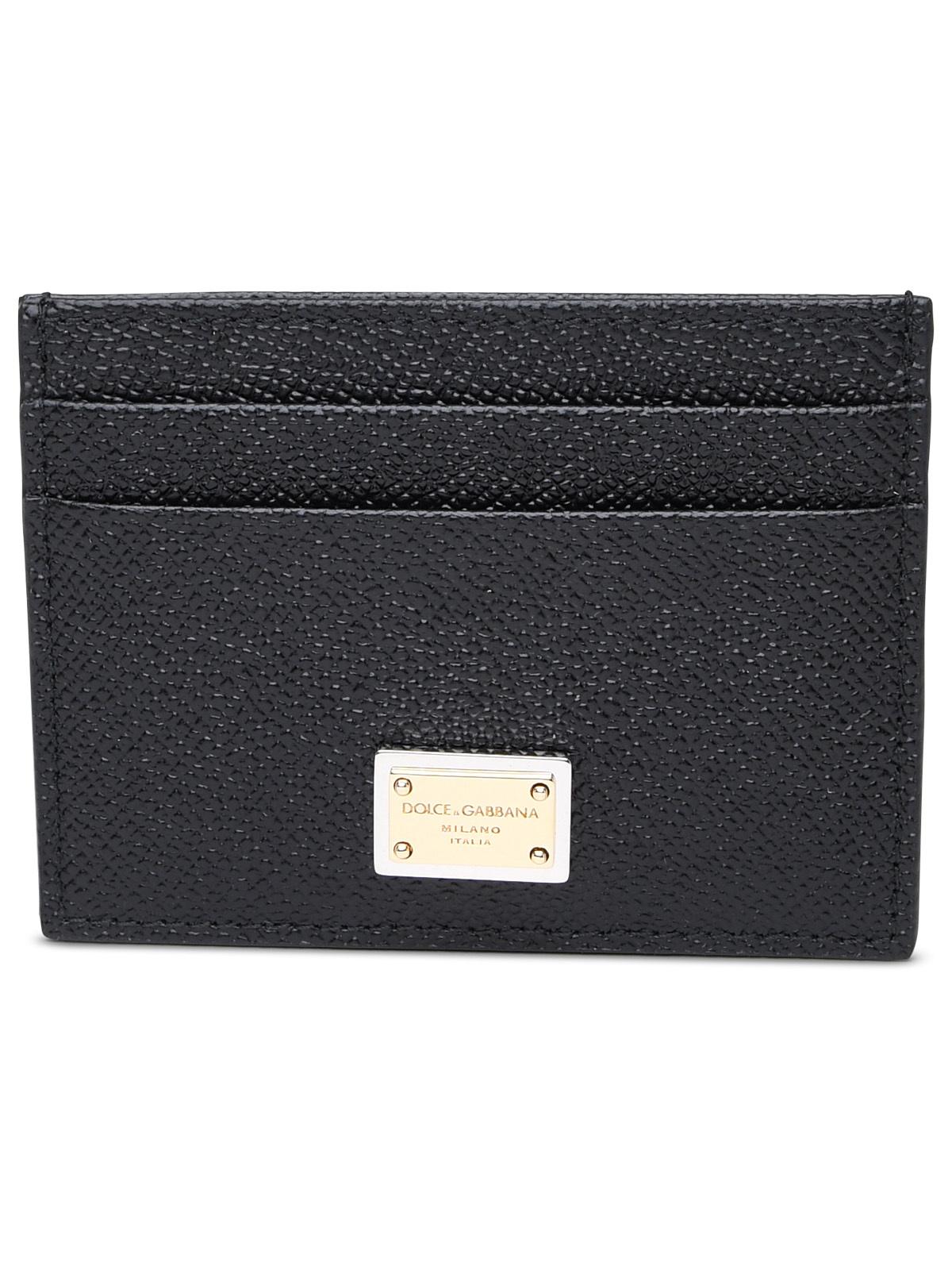 Dolce & Gabbana Black Leather Card Holder Women