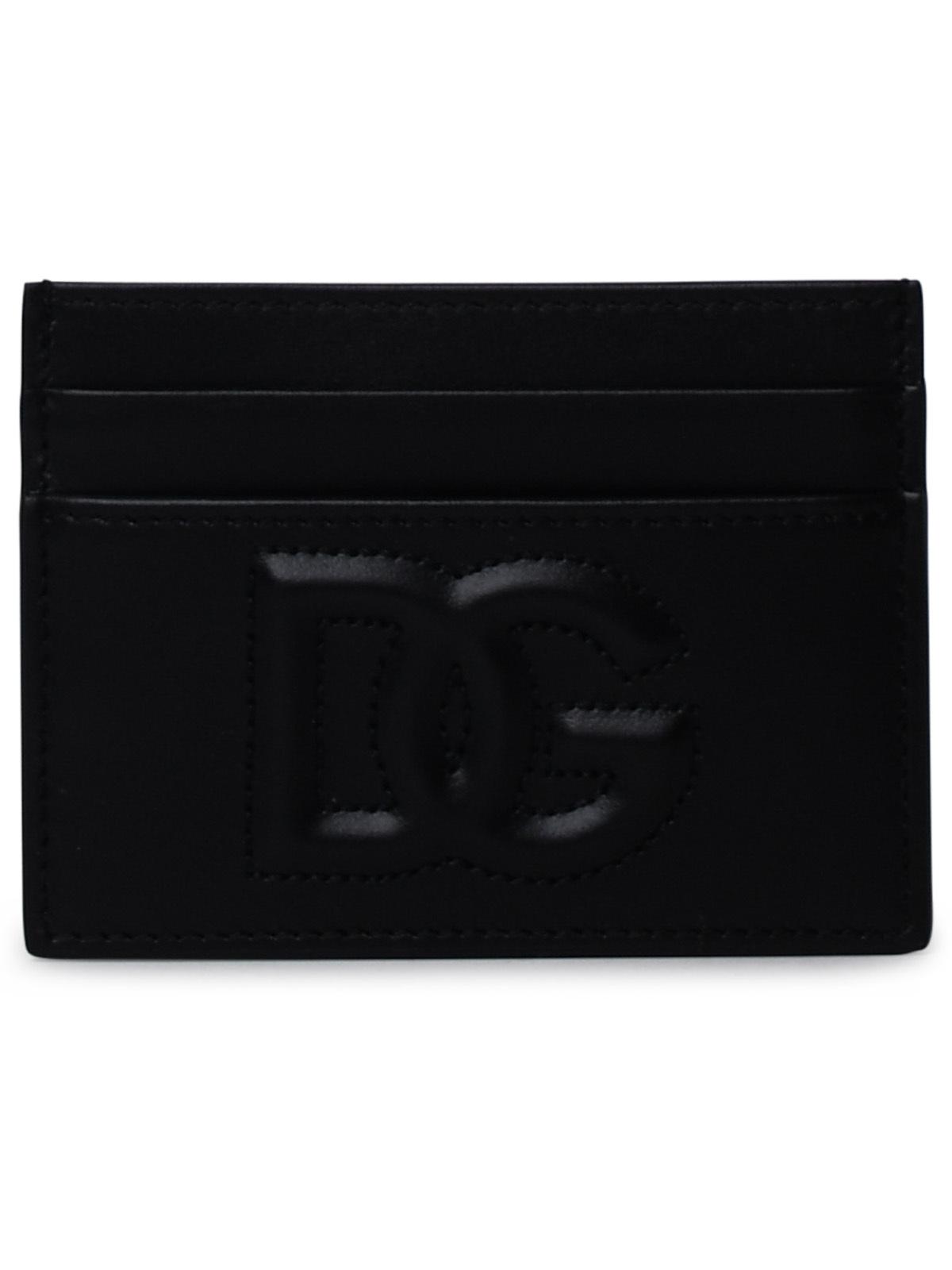Dolce & Gabbana Black Leather Card Holder Women