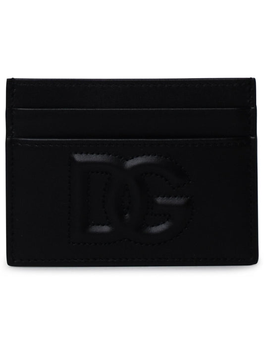 Dolce & Gabbana Black Leather Card Holder Women
