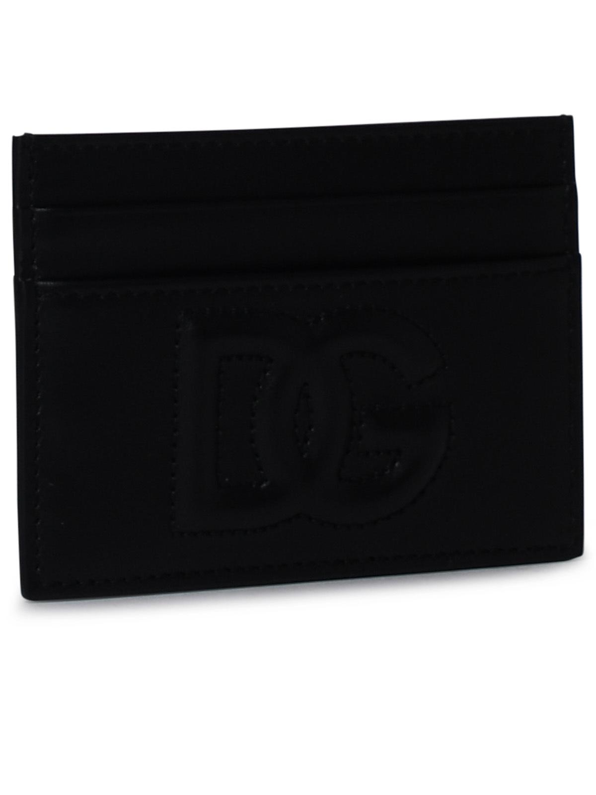 Dolce & Gabbana Black Leather Card Holder Women