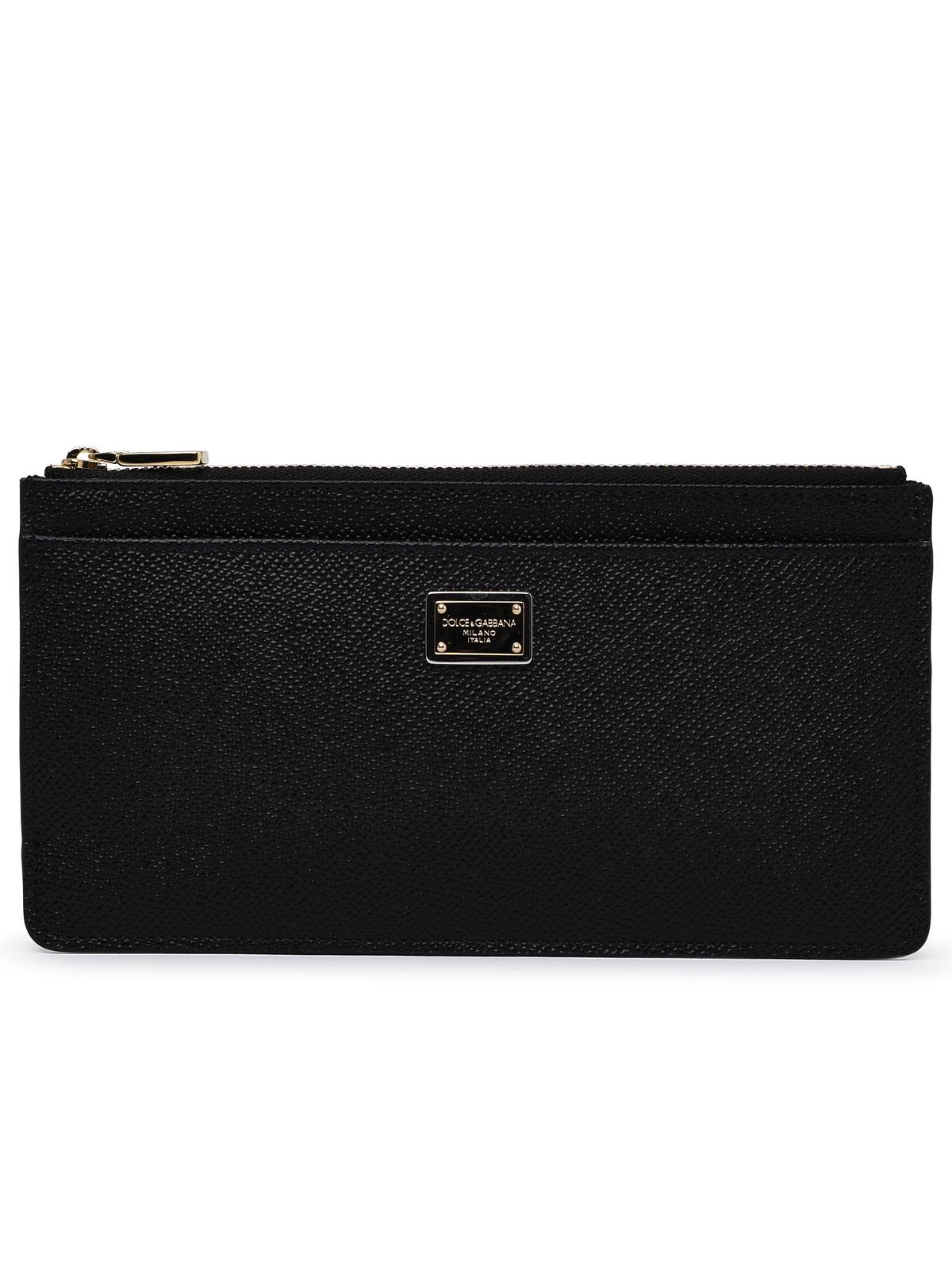 Dolce & Gabbana Black Leather Card Holder Women