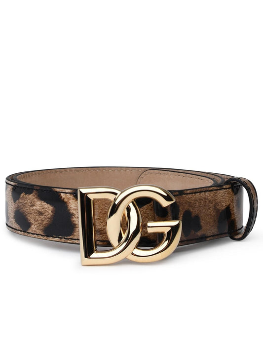 Dolce & Gabbana Two-Color Shiny Leather Belt Women
