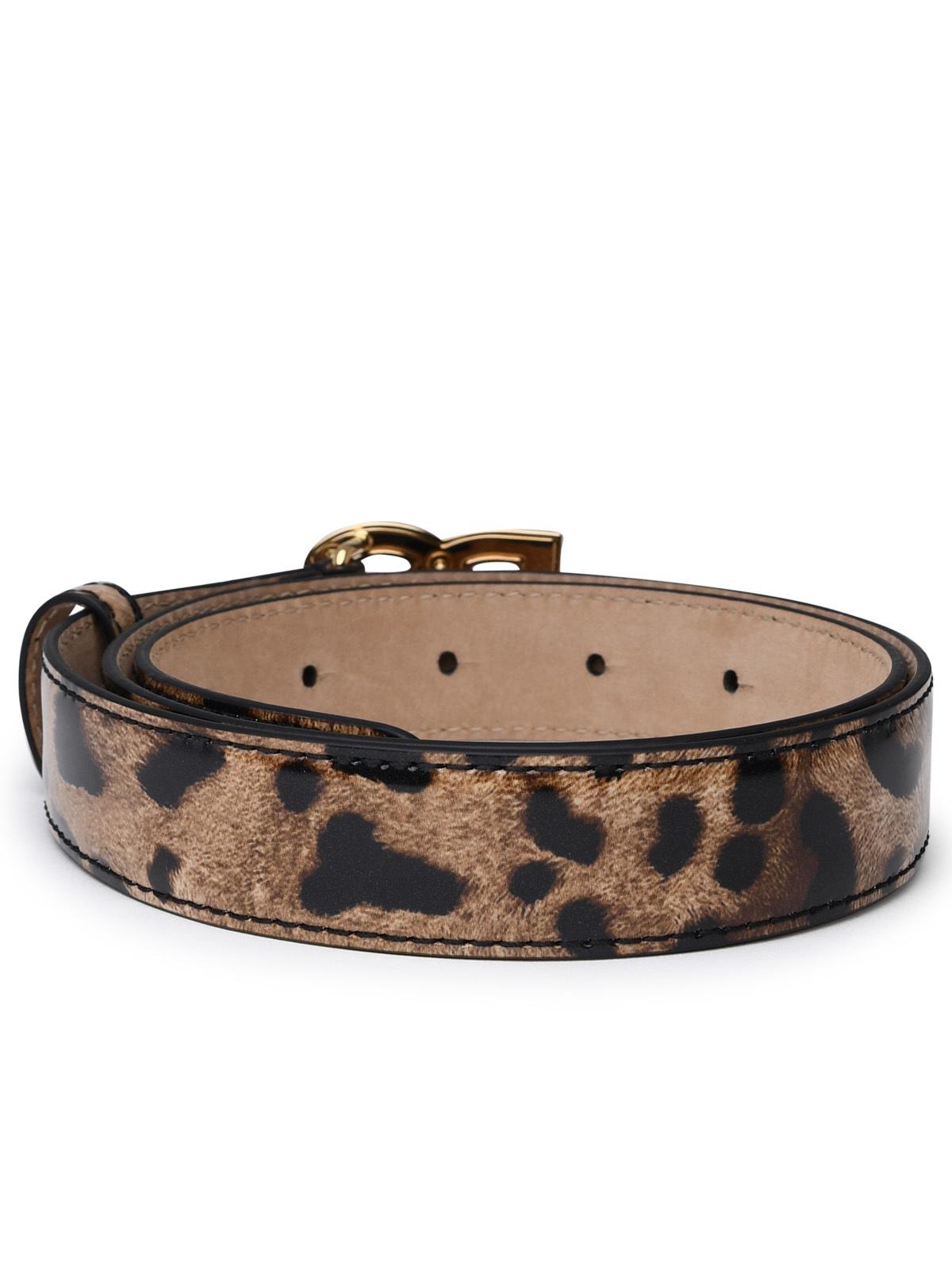 Dolce & Gabbana Two-Color Shiny Leather Belt Women