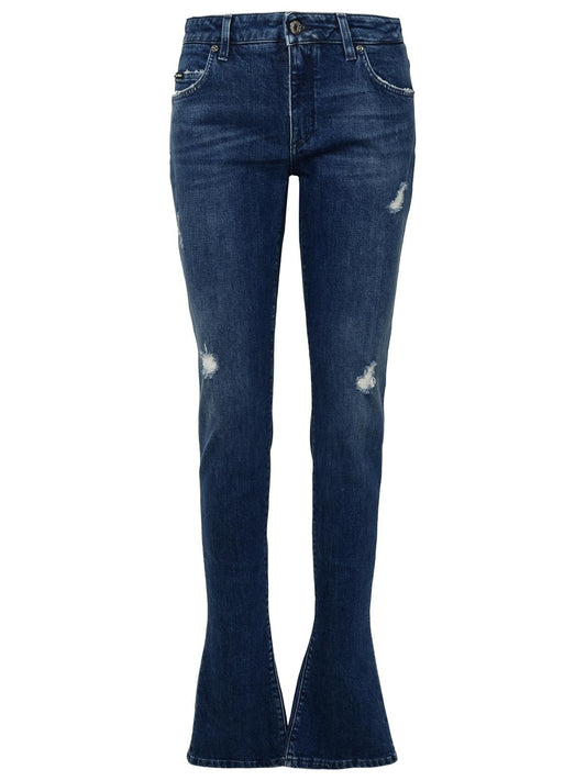 Dolce & Gabbana Blue Cotton Jeans Women