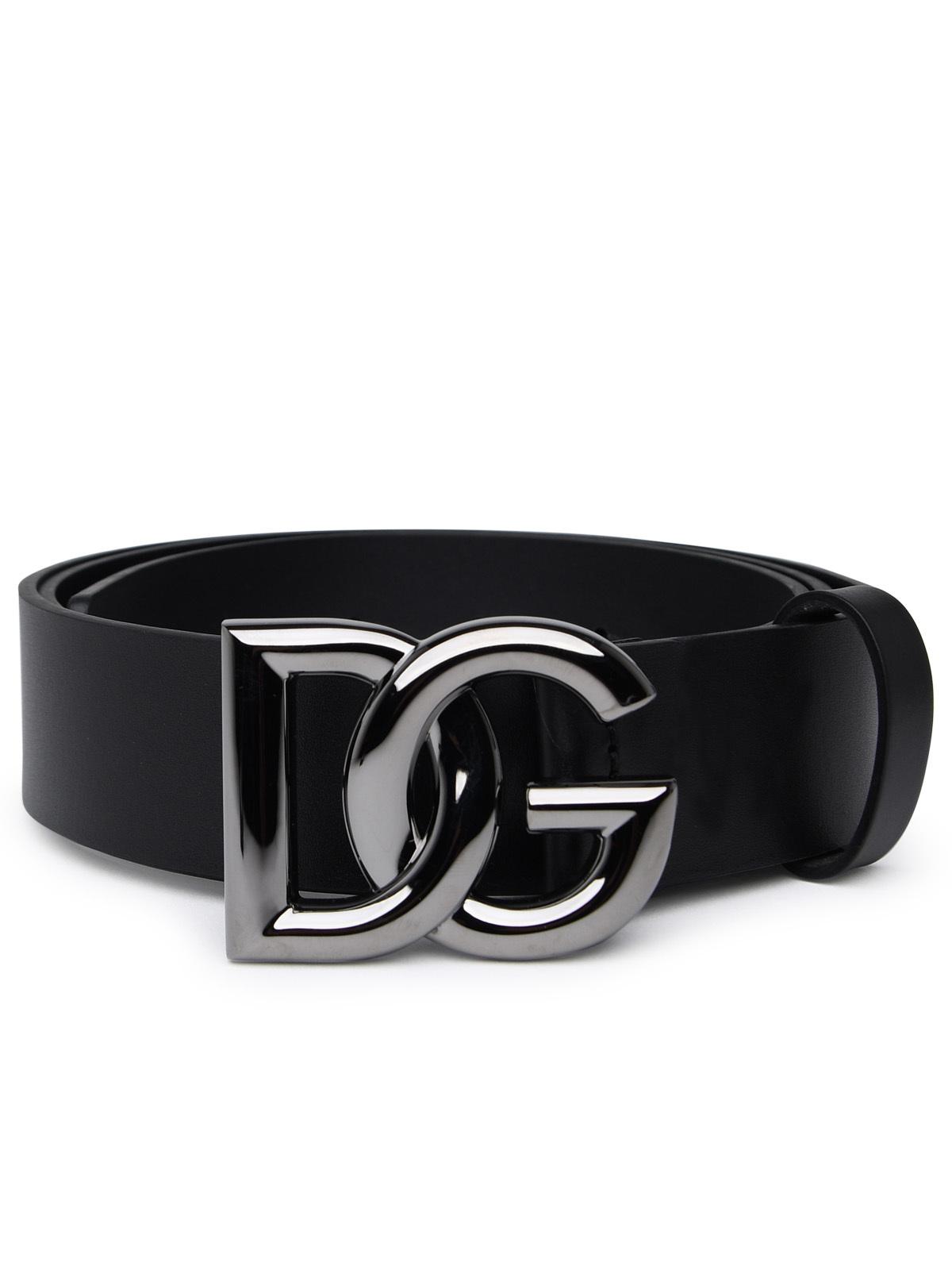 Dolce & Gabbana Black Leather Belt Men