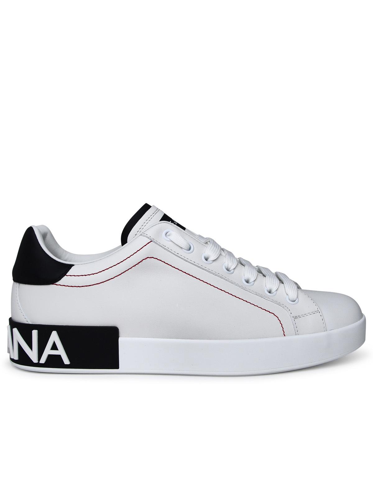 Dolce & Gabbana Portofino White Leather Sneakers Men