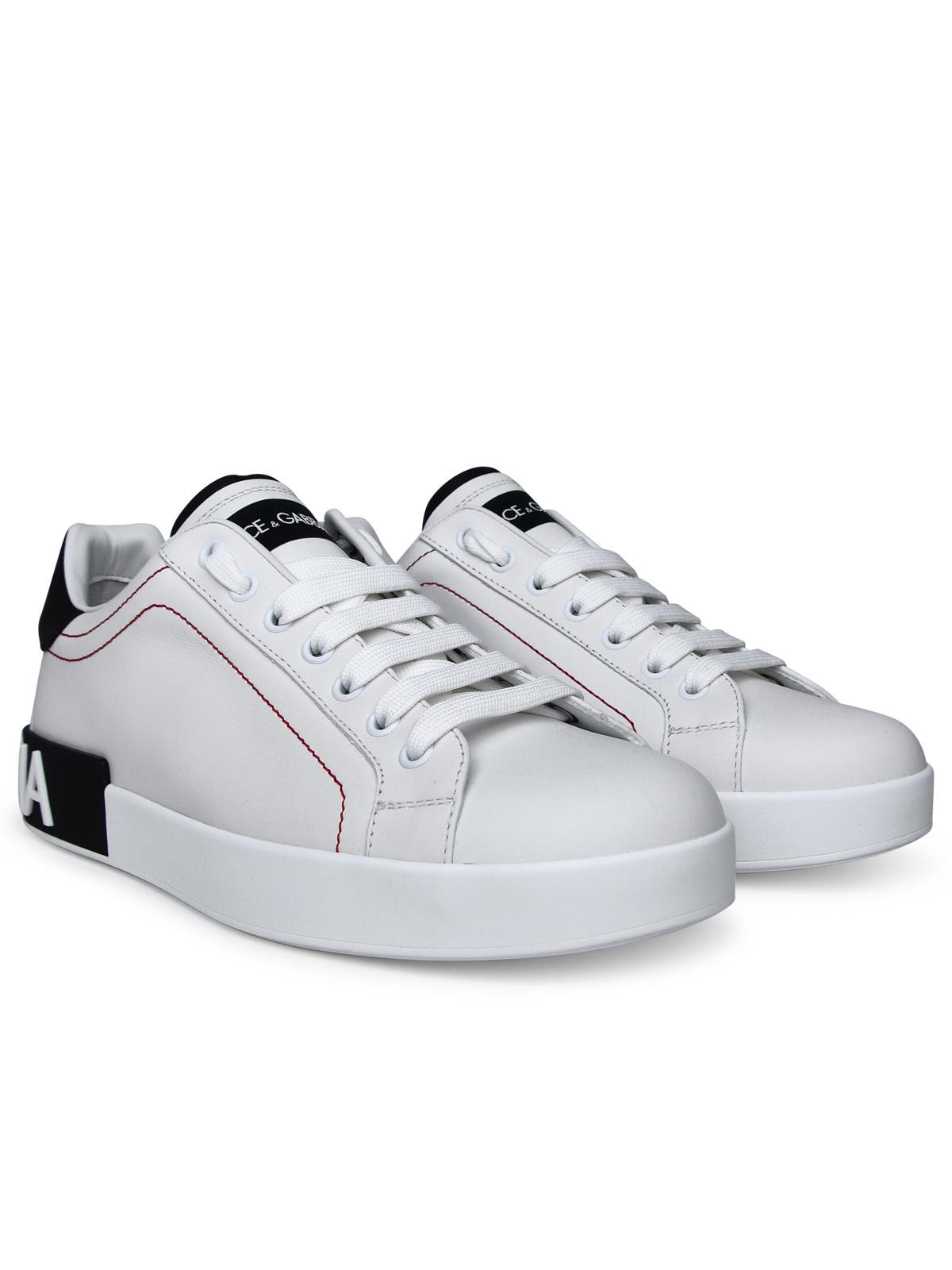 Dolce & Gabbana Portofino White Leather Sneakers Men