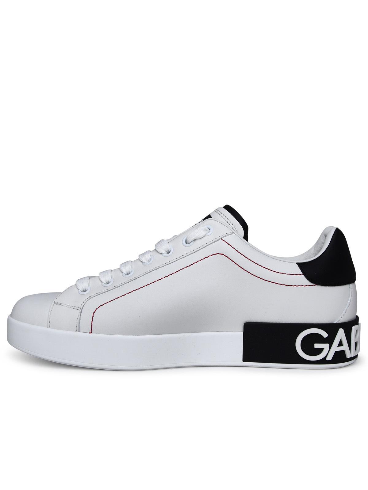 Dolce & Gabbana Portofino White Leather Sneakers Men