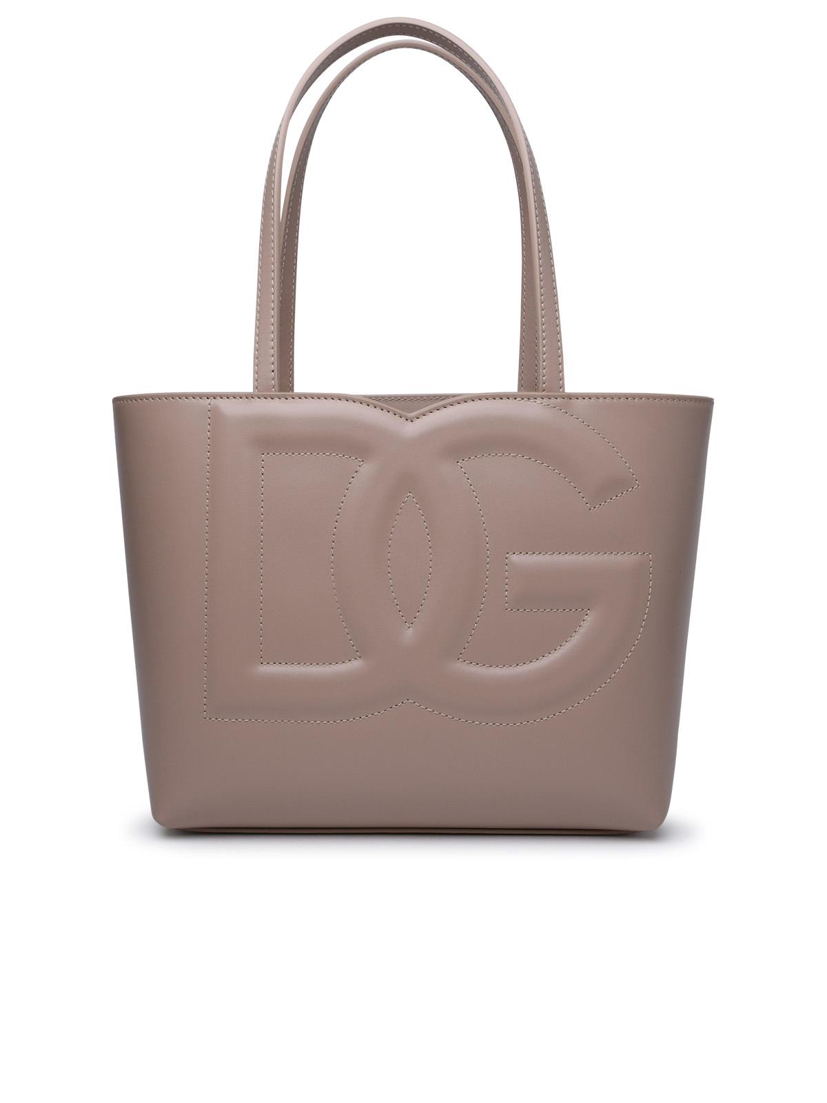 Dolce & Gabbana Small 'Dg' Shopping Bag In Powder Calf Leather Women