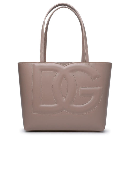 Dolce & Gabbana Small 'Dg' Shopping Bag In Powder Calf Leather Women