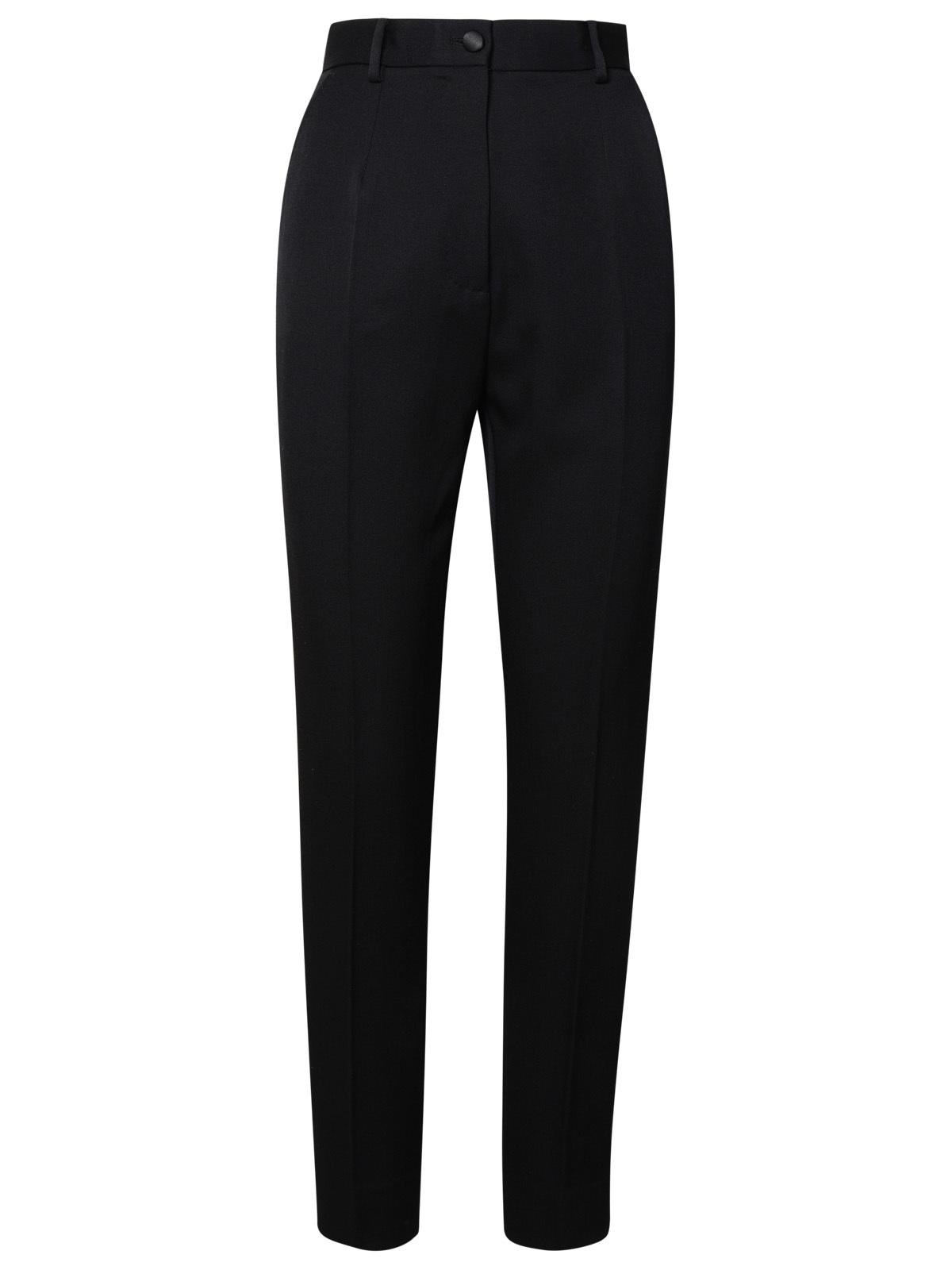 Dolce & Gabbana Black Virgin Wool Blend Trousers Women