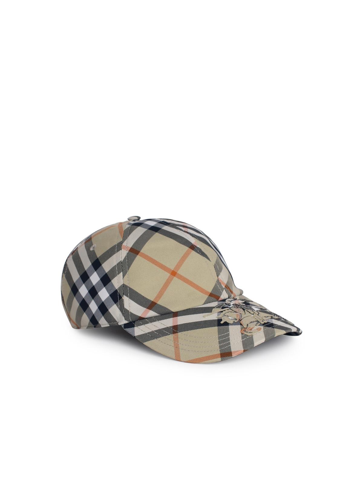 Burberry 'Check' Light Green Polyester Baseball Cap Women
