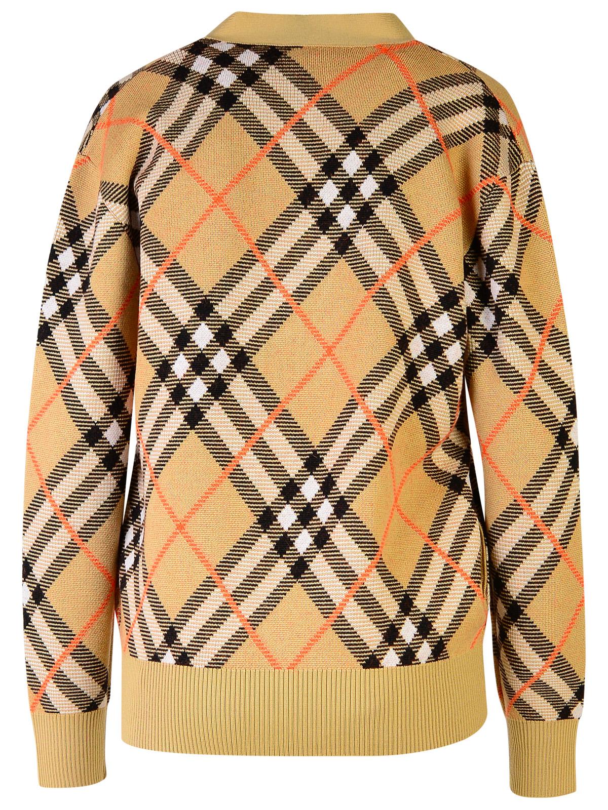 Burberry 'Check' Beige Wool Cardigan Women