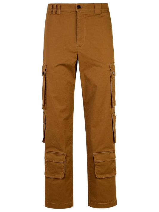 Dolce & Gabbana Brown Cotton Cargo Trousers Men