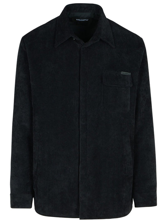 Dolce & Gabbana Black Polyester Blend Shirt Men