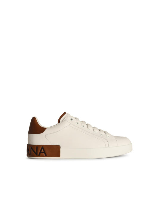Dolce & Gabbana 'Portofino' White Leather Sneakers Men