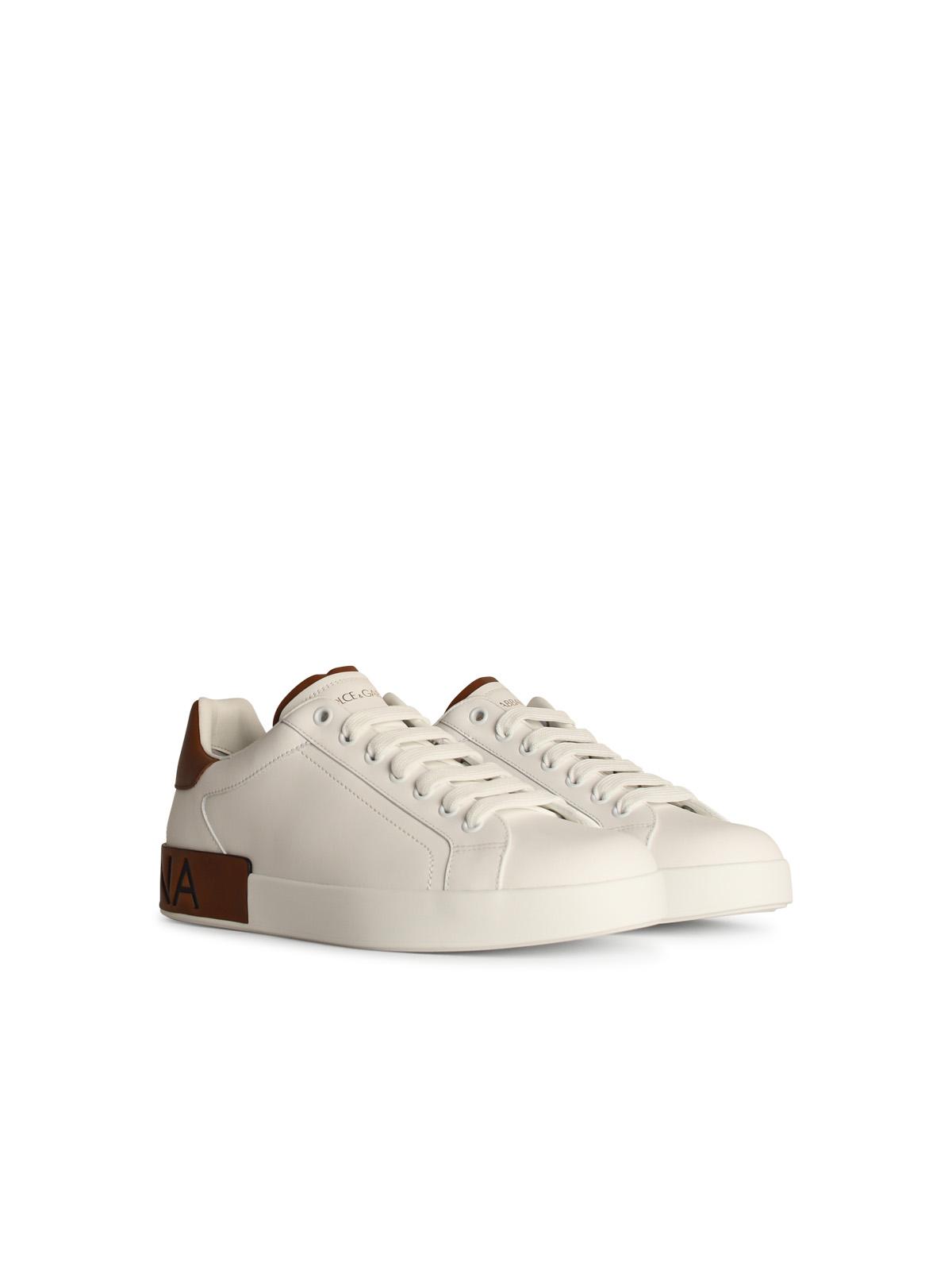 Dolce & Gabbana 'Portofino' White Leather Sneakers Men