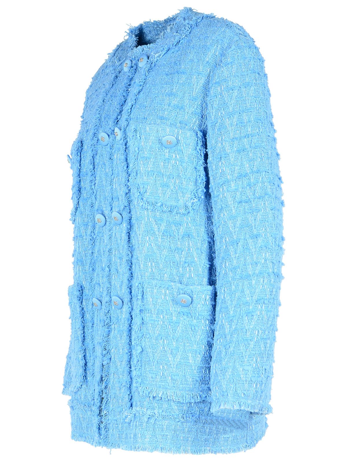 Dolce & Gabbana Light Blue Cotton Blend Jacket Women