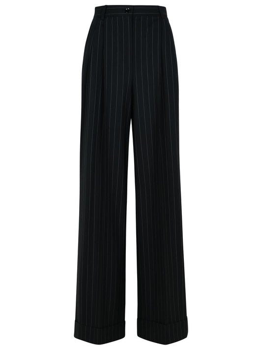 Dolce & Gabbana Black Virgin Wool Trousers Women